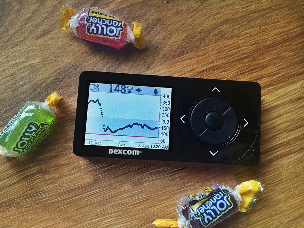 Dexcom G5 CGM Receiver and Jolly Ranchers